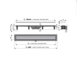 Alcaplast Водоотводящий желоб с решеткой APZ9-650M