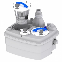 SFA /SANICUBIC 2 PRO IP68/ Канализационная станция  (посуд.м.+стир.м.+унит.+умыв.+биде+душ+ванна)